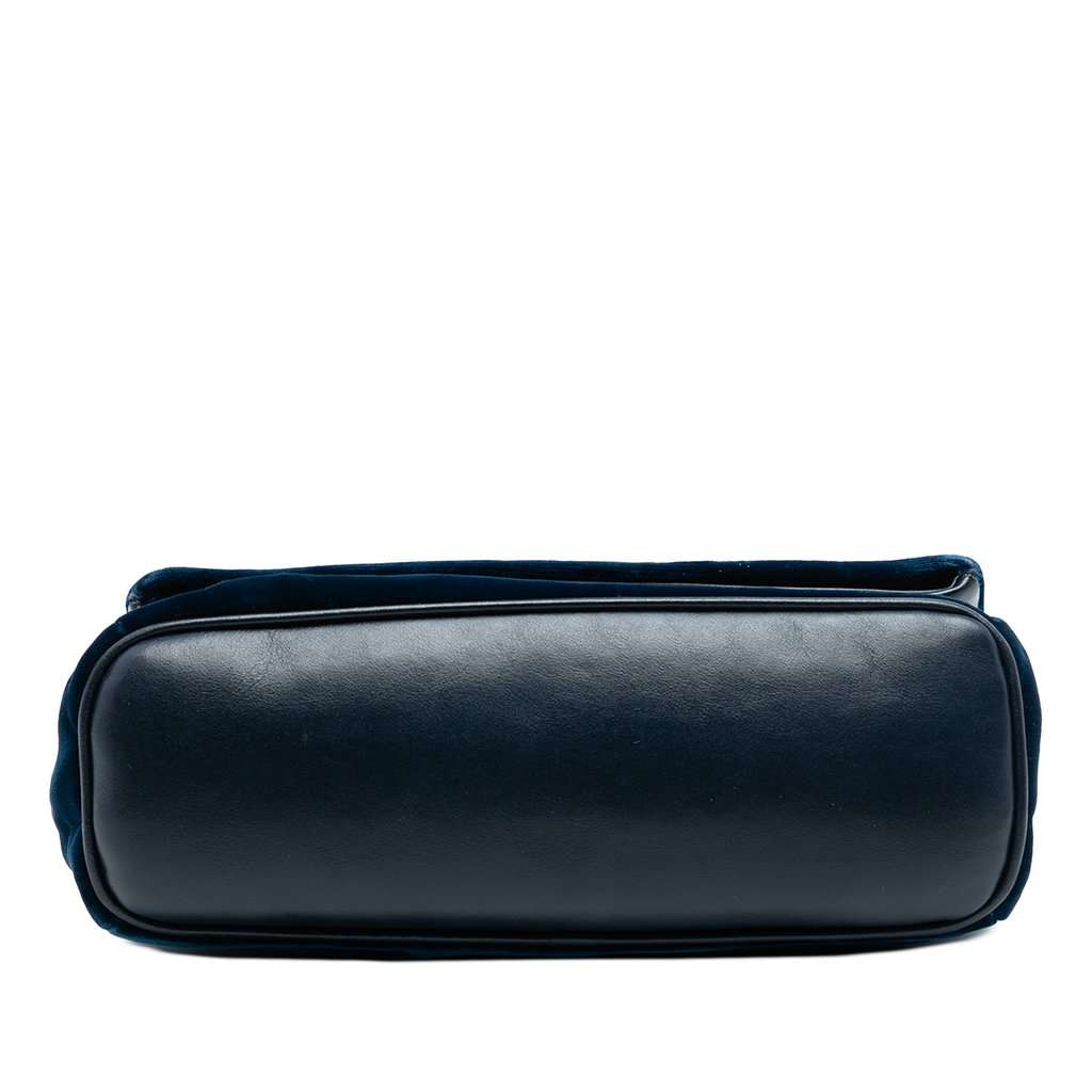 Saint Laurent Small Velvet Monogram West Hollywood Crossbody Blue Very good condition - Inside View