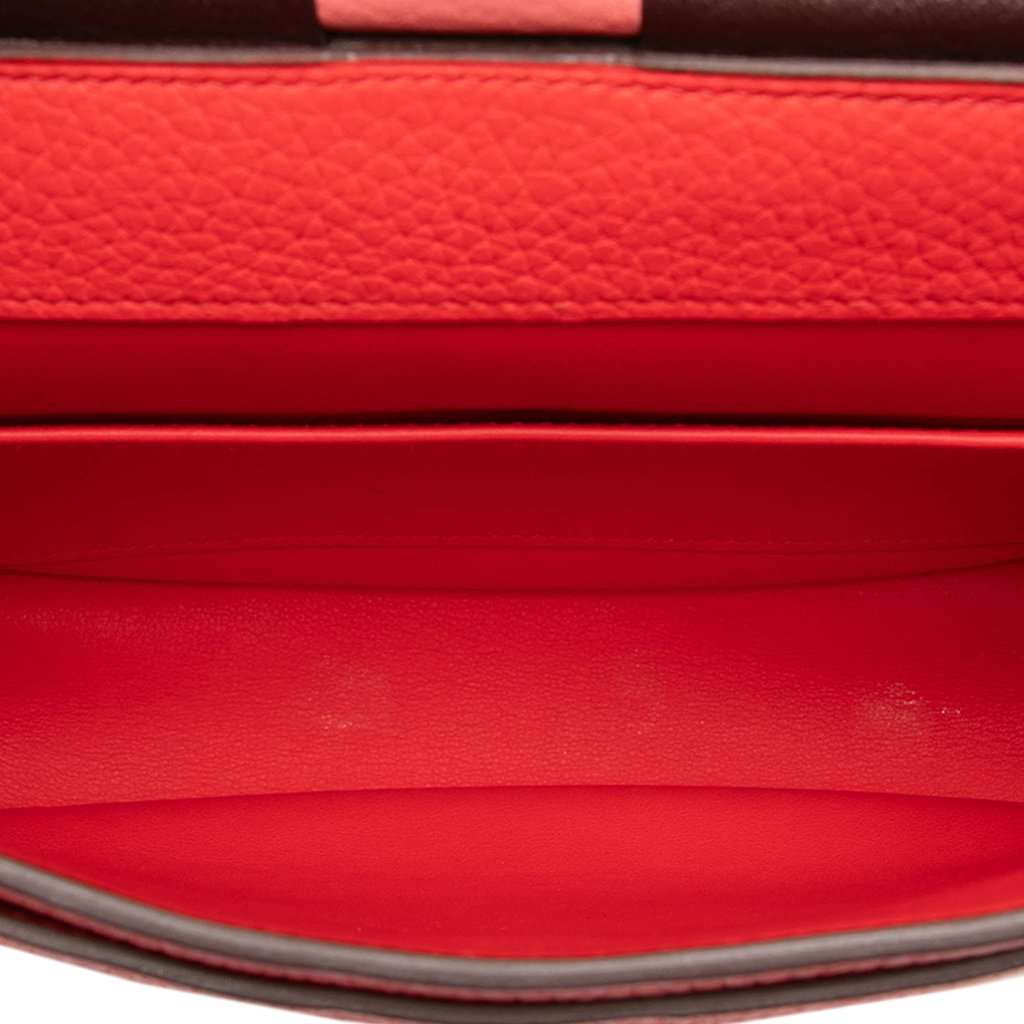 Hermès Taurillon Clemence Mysore Saut 25 Red Leather Very good condition - Model View
