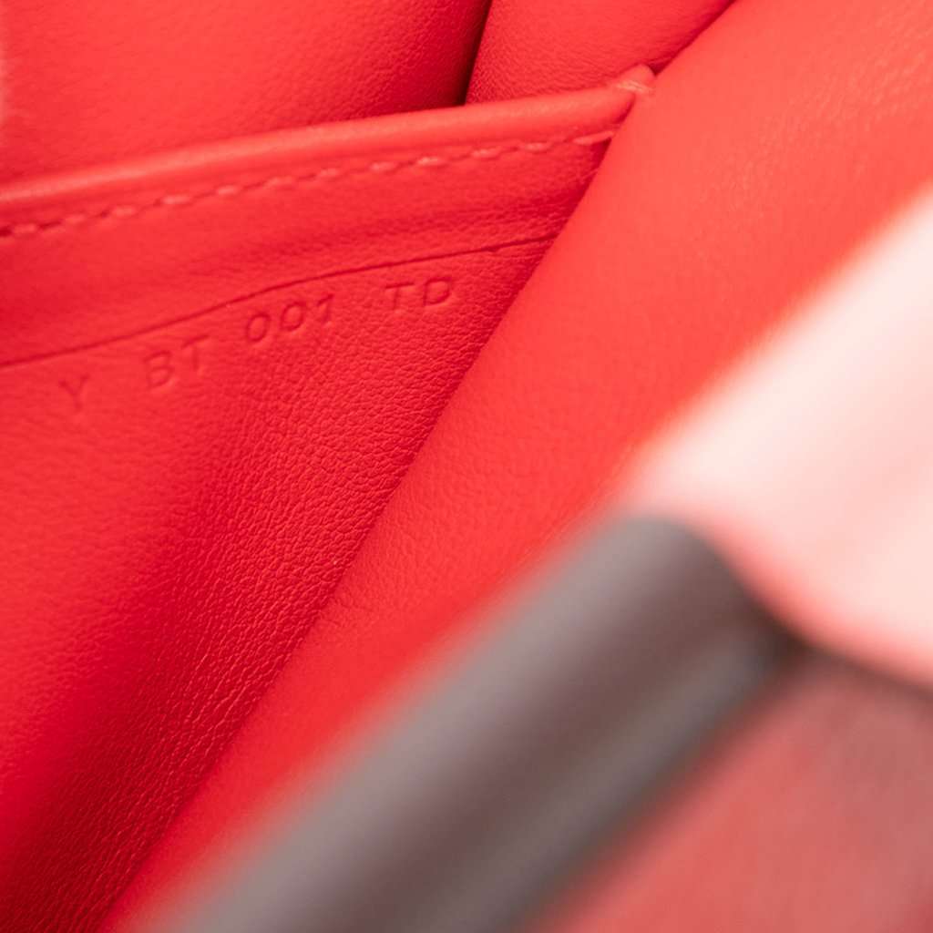 Hermès Taurillon Clemence Mysore Saut 25 Red Leather Very good condition - Box View