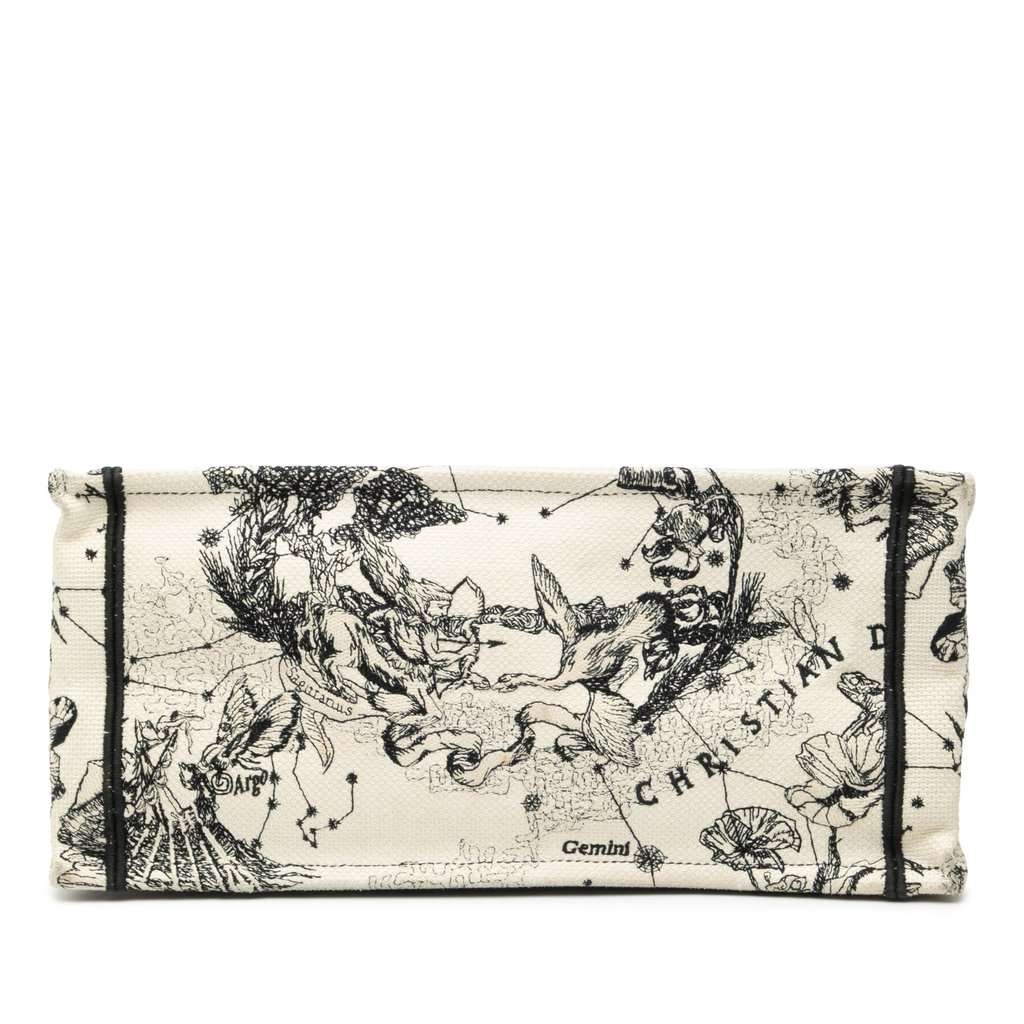Dior Medium Canvas Embroidered Zodiac Toile De Jouy Book Tote White Very good condition - Inside View