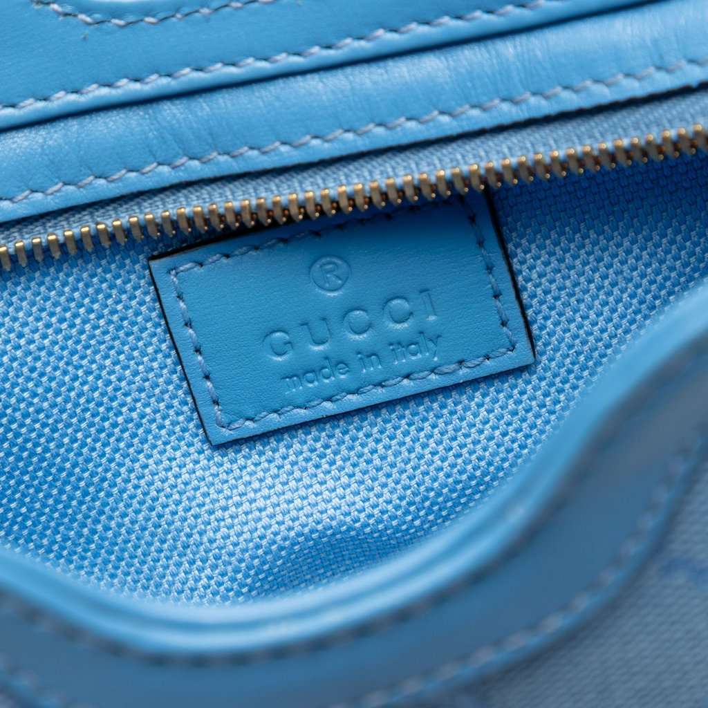 Gucci Mini GG Canvas Moon Side Shoulder Bag Blue Very good condition - Box View