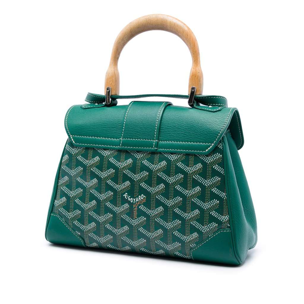 Goyard Mini Goyardine Saigon Souple Green Very good - Back View