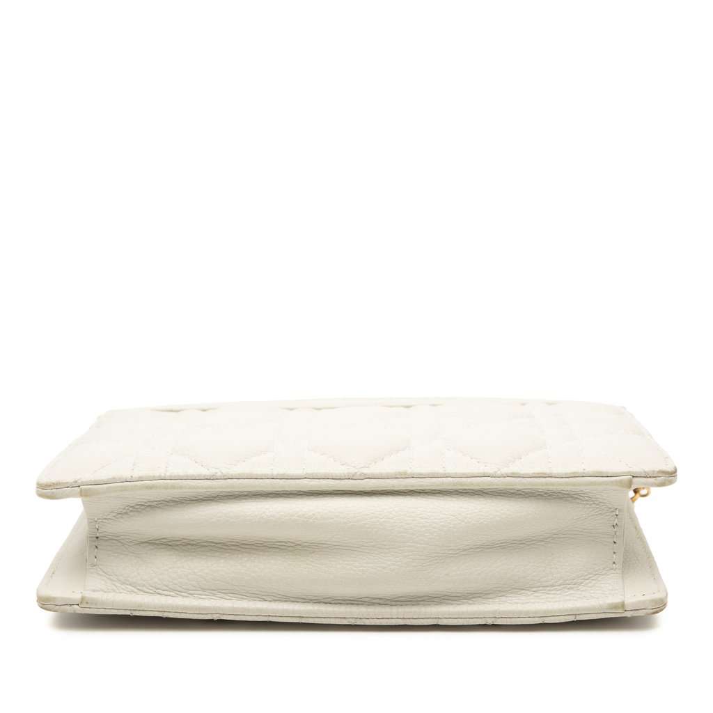 Dior Supple Cannage Calfskin Caro Every Dior Pouch White Leather Very good condition - Inside View