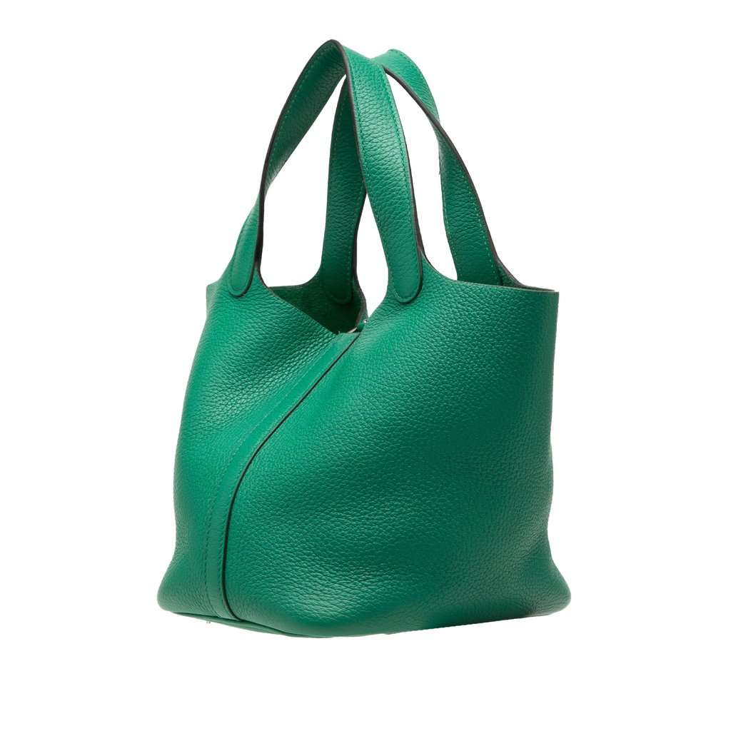 Hermès Clemence Picotin Lock 18 Green Leather Very good condition - Back View