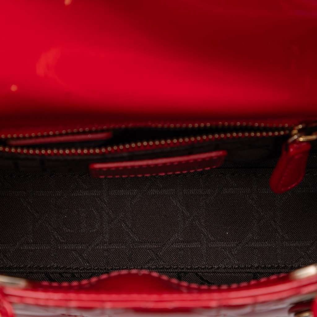 Dior Mini Patent Cannage Lady Dior Red Leather Very good - Model View