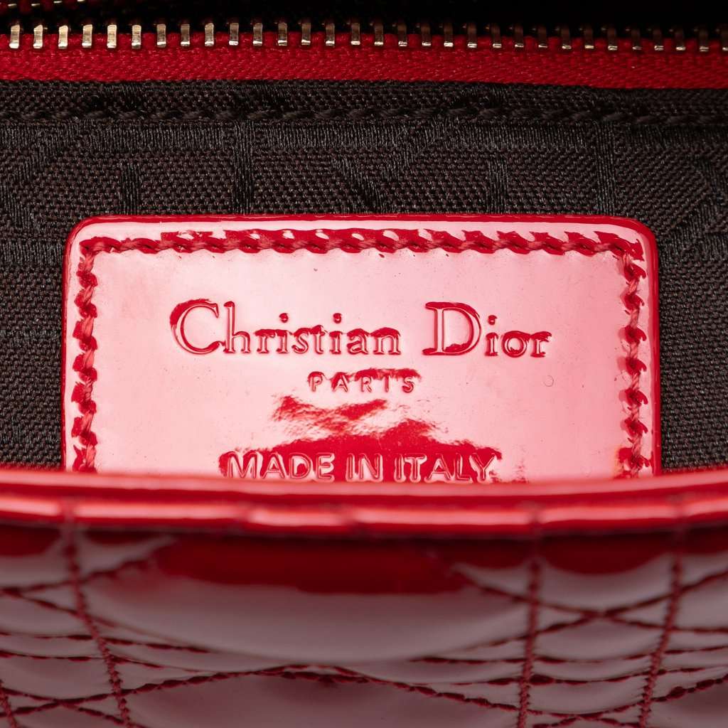 Dior Mini Patent Cannage Lady Dior Red Leather Very good - Box View