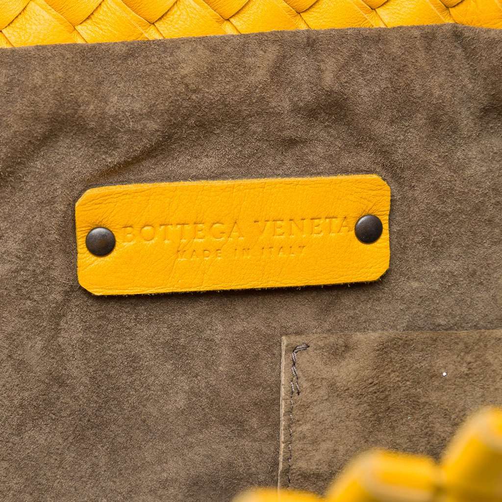 Bottega Veneta Intrecciato Trimmed Bicolor Nappa Satchel Beige Leather Very good - Box View