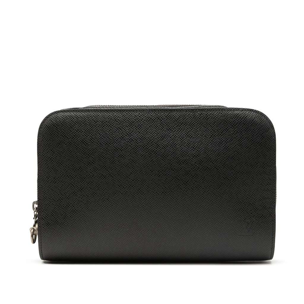 Louis Vuitton Taiga Pochette Baikal Black Leather Good - Front View