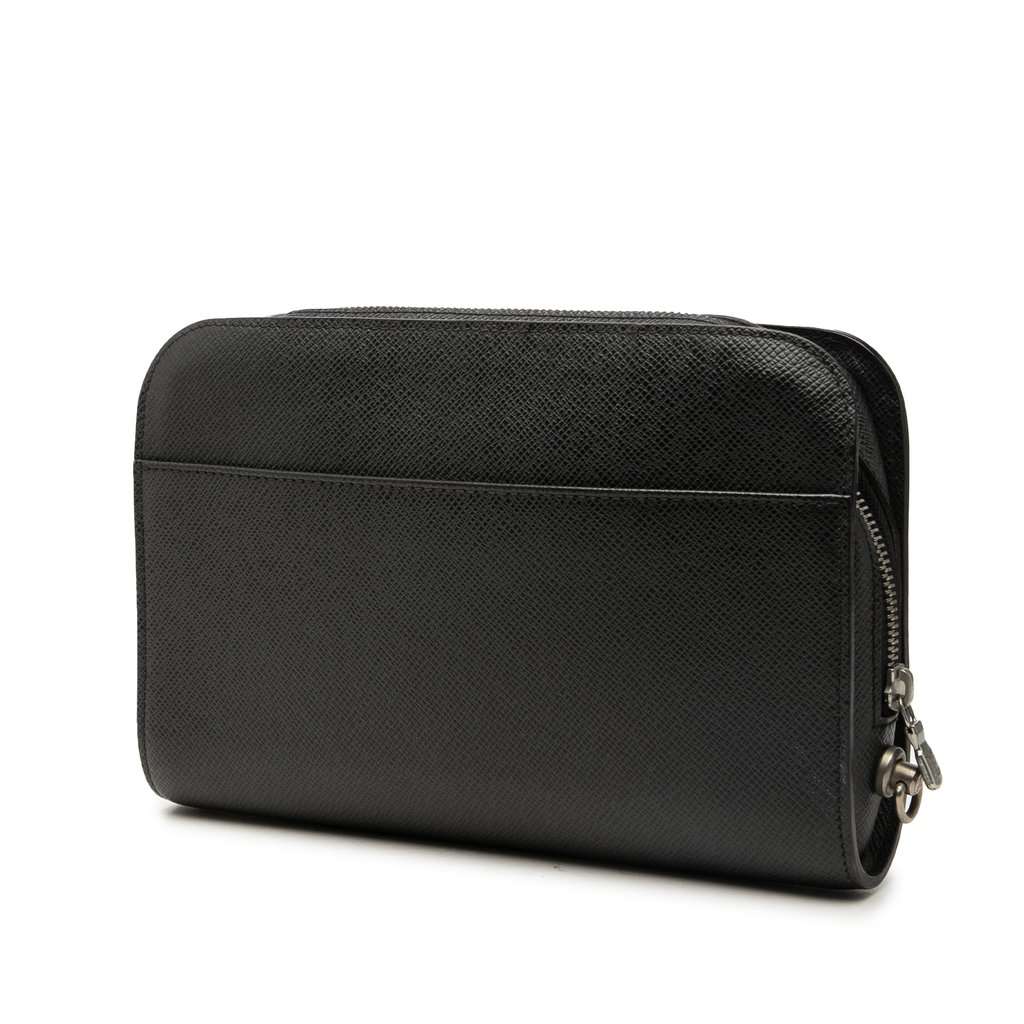Louis Vuitton Taiga Pochette Baikal Black Leather Good - Back View