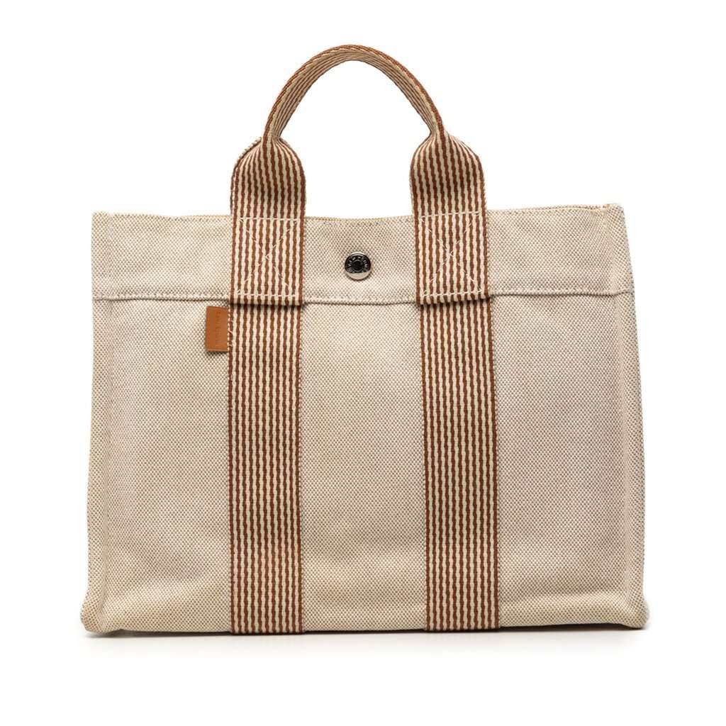 Hermès Canvas Fourre Tout PM Brown Very good condition - Front View