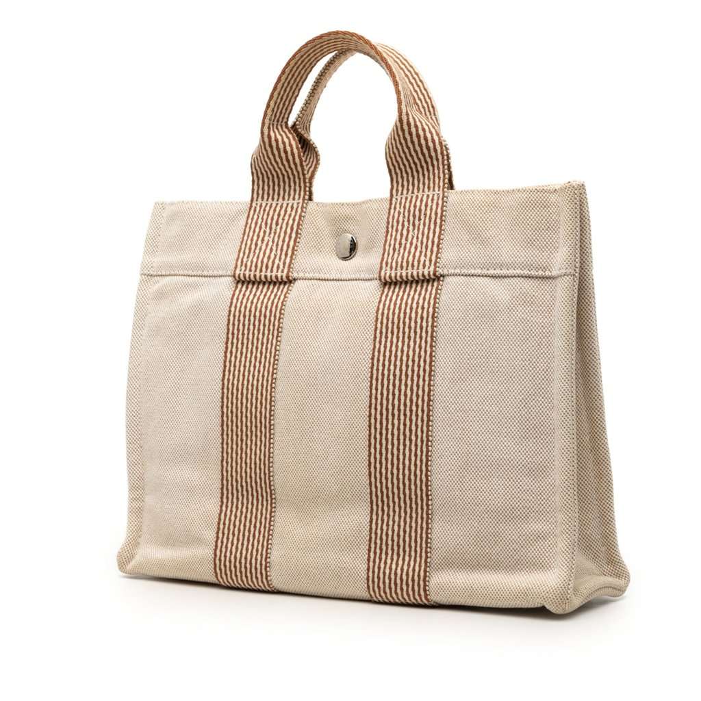 Hermès Canvas Fourre Tout PM Brown Very good condition - Back View