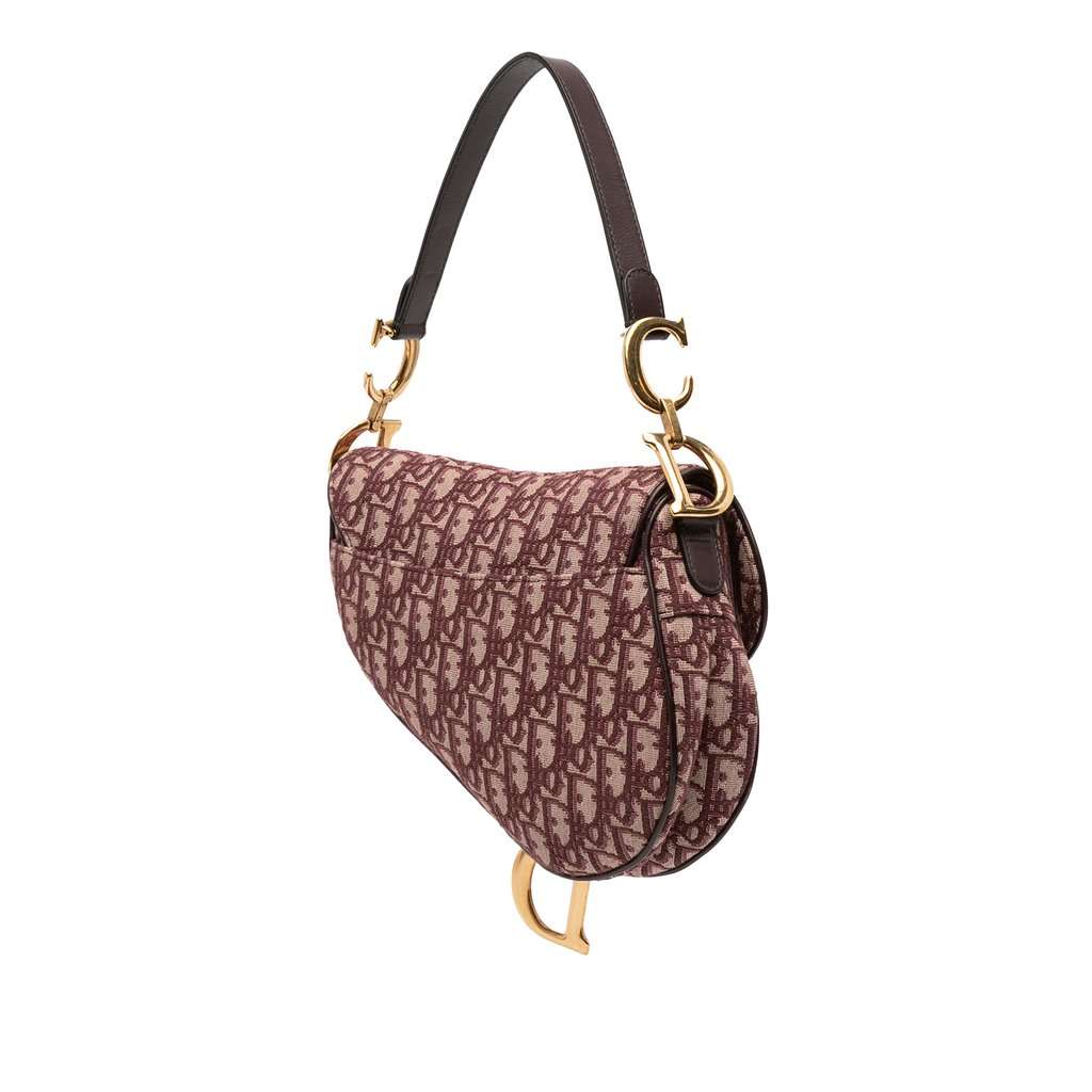 Dior Oblique Canvas Saddle Bag Red Very good - Back View