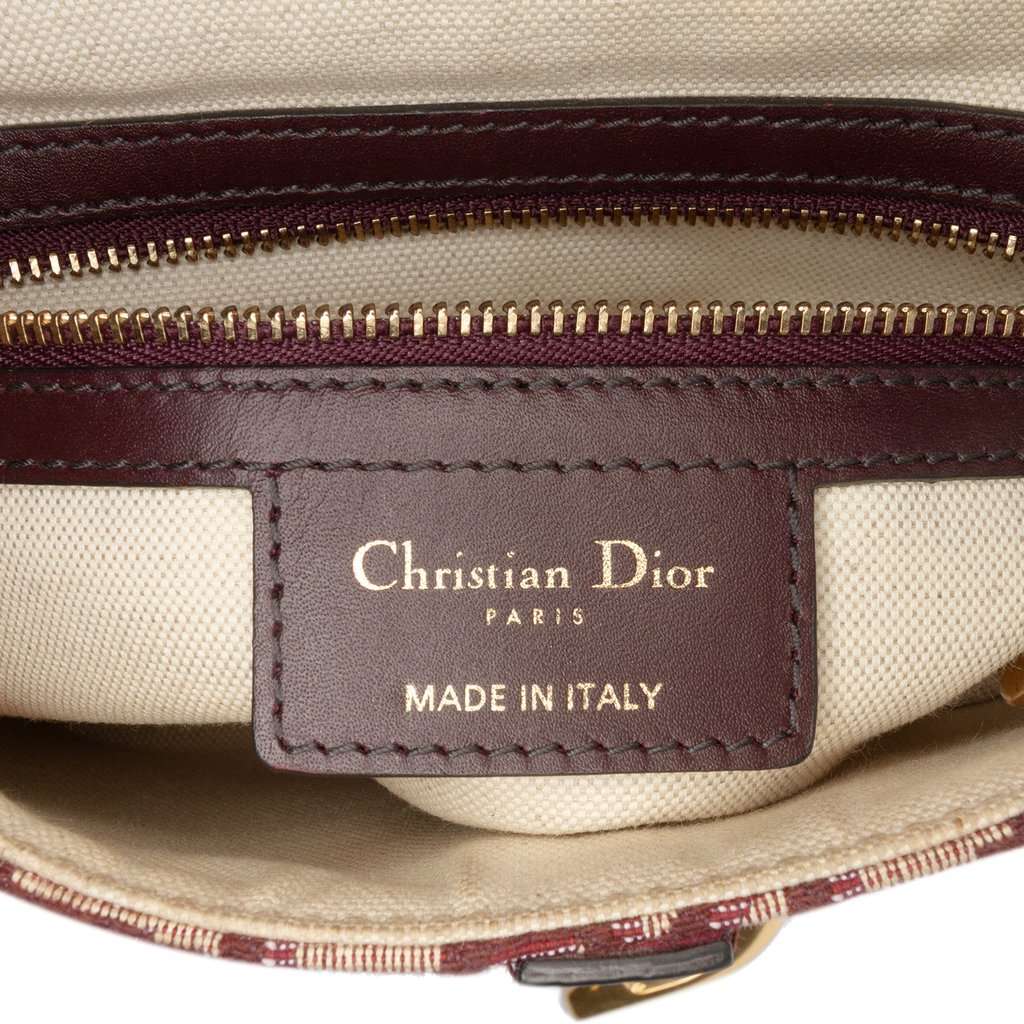 Dior Oblique Canvas Saddle Bag Red Very good - Box View