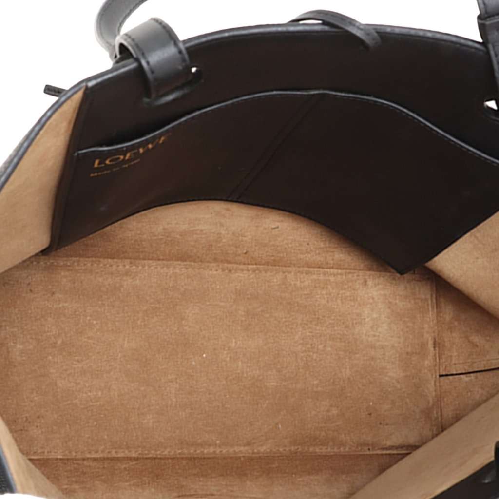 LOEWE Small Grained Calfskin Anagram Tote Black Leather Very good - Inside View