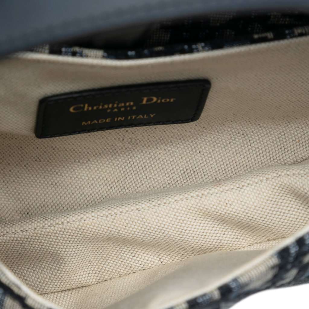 Dior Mini Oblique Canvas Saddle Bag Blue Very good condition - Box View