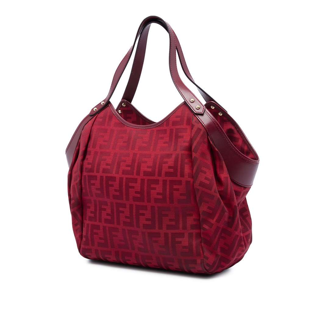 Fendi Zucca Canvas Chef Tote Red Very good - Back View