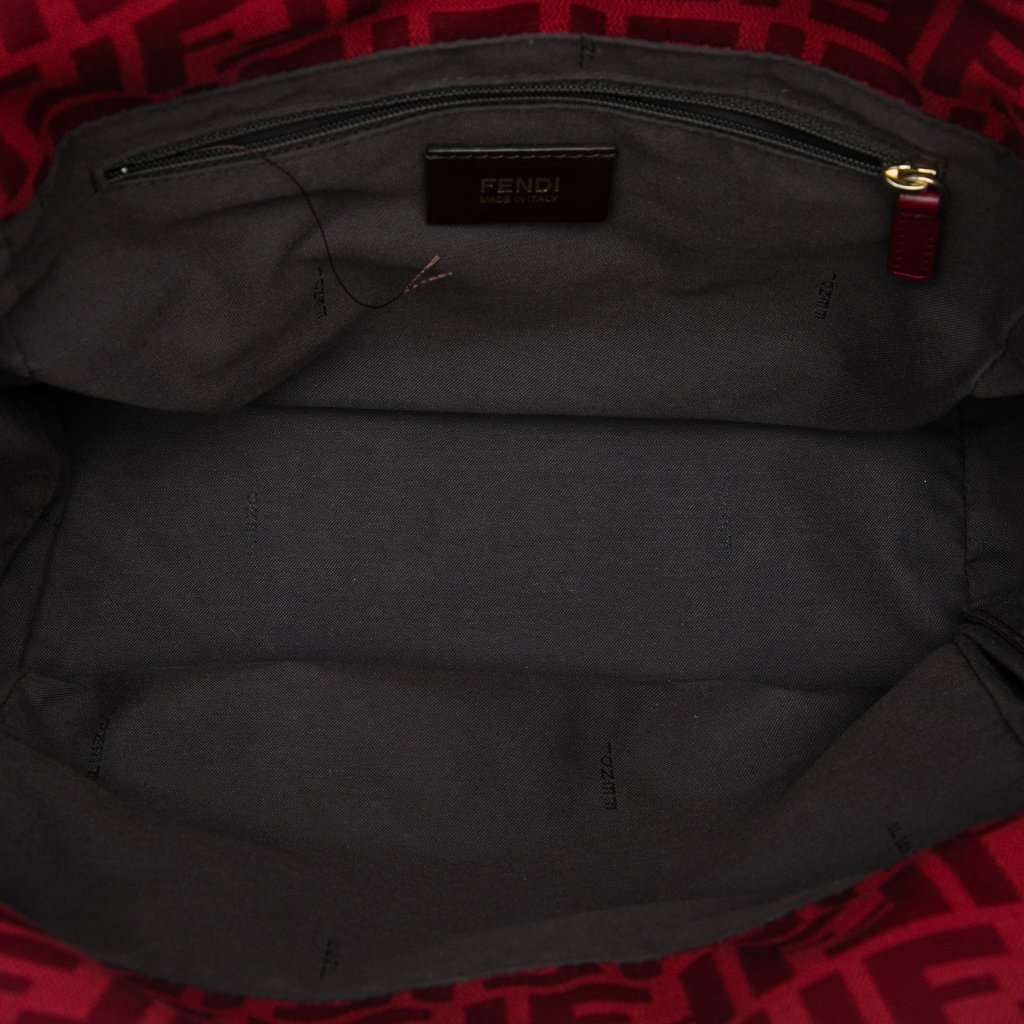 Fendi Zucca Canvas Chef Tote Red Very good - Model View