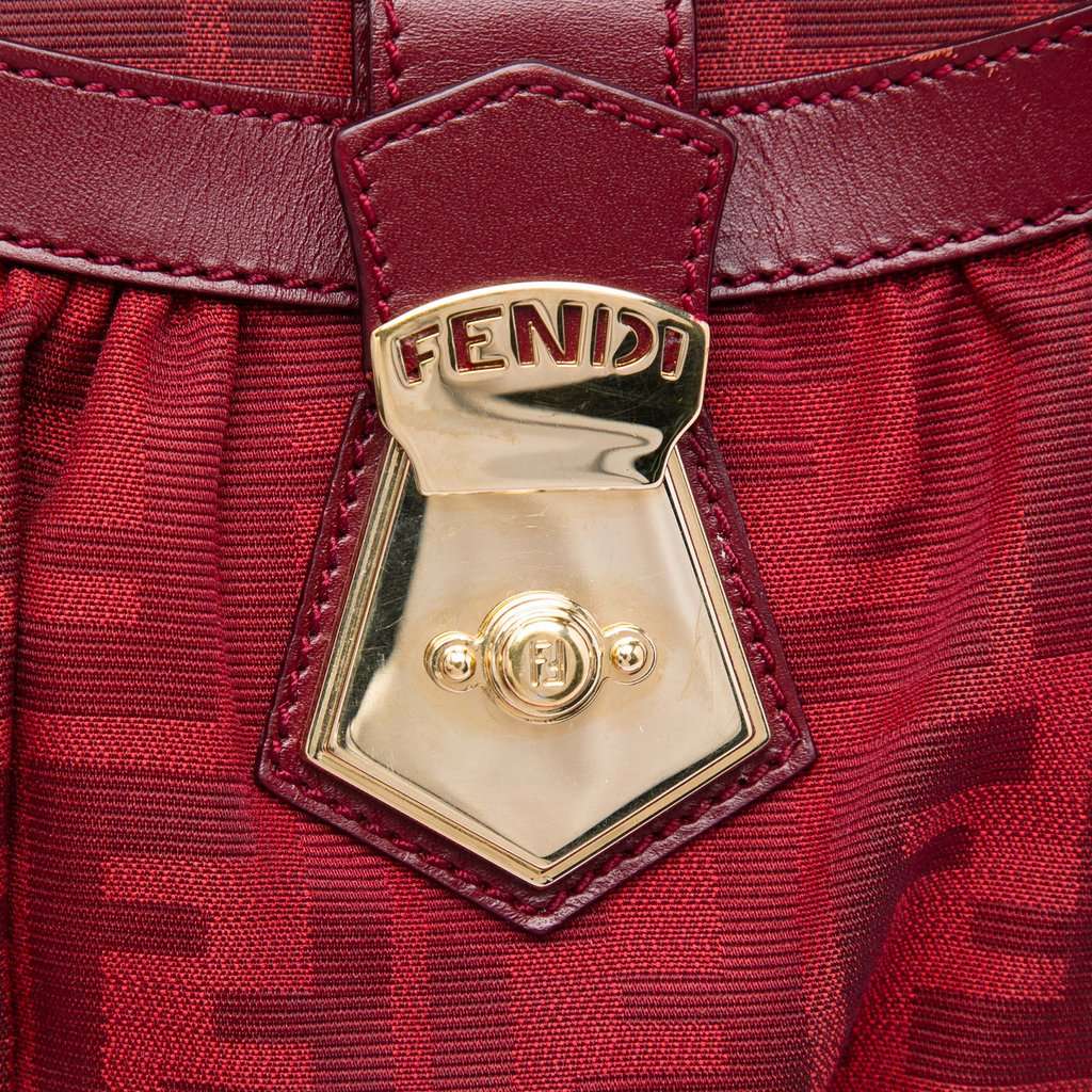 Fendi Zucca Canvas Chef Tote Red Very good - Box View