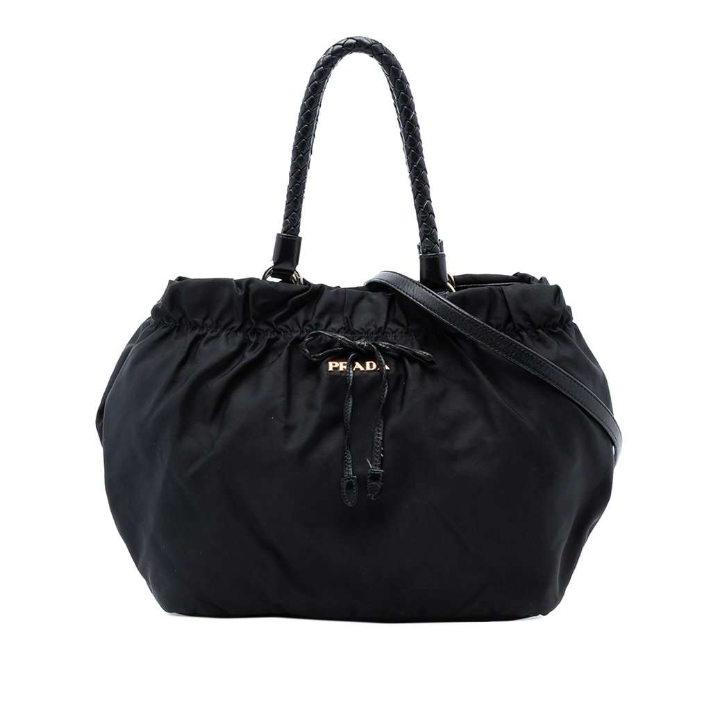 Prada Tessuto Bow Satchel Black Very good condition - Front View