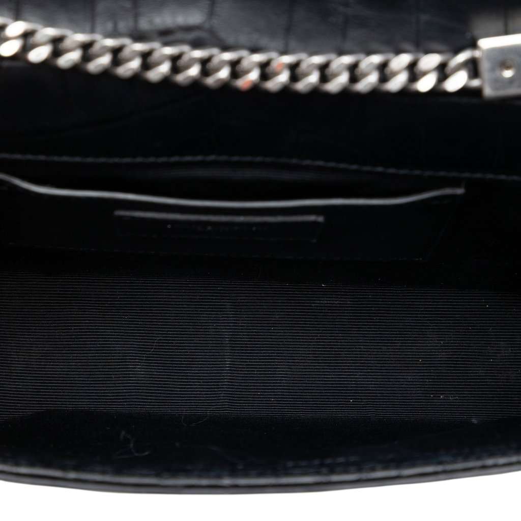 Saint Laurent Medium Croc Embossed Leather Kate Tassel Crossbody Black Leather Very good condition - Model View