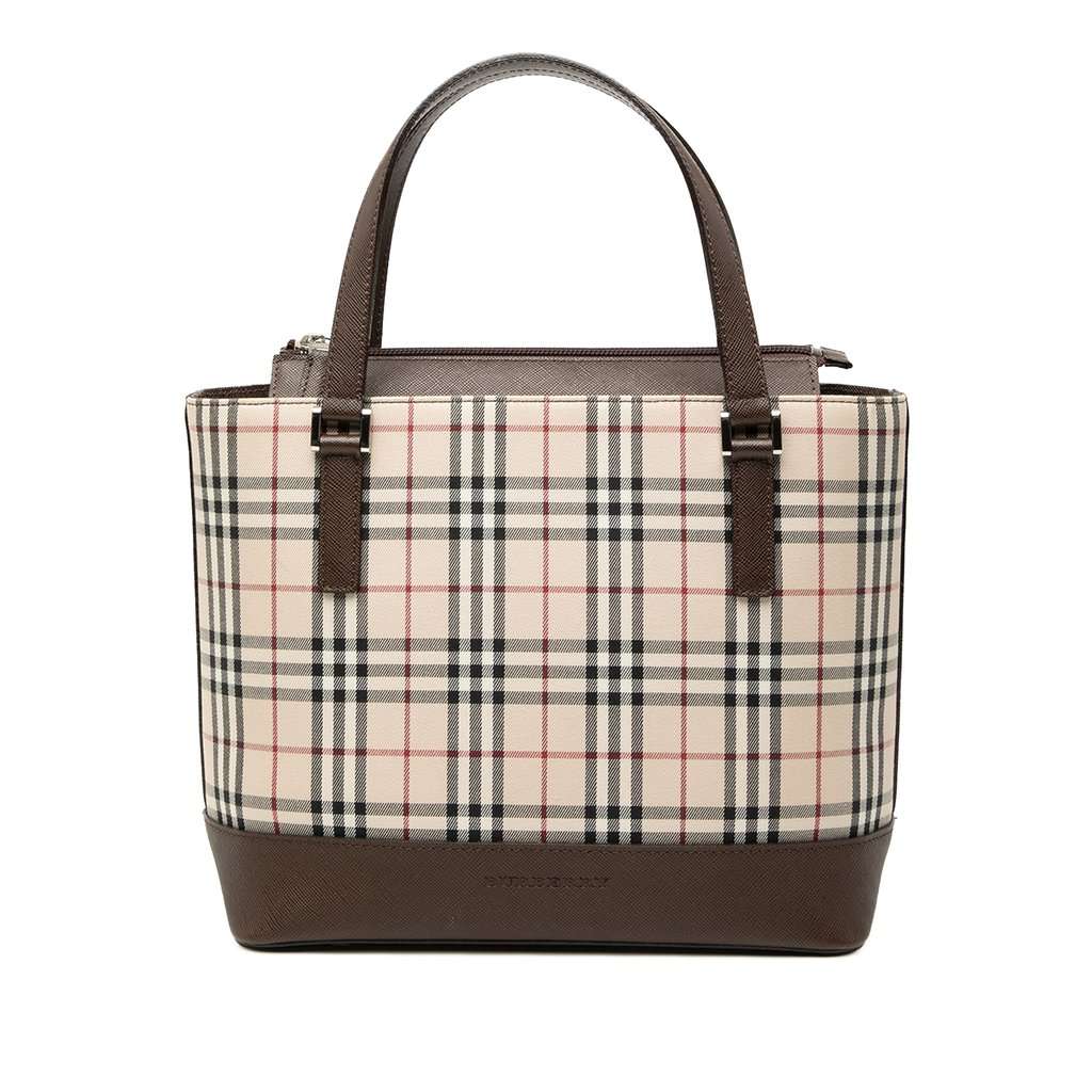 Burberry House Check Canvas Handbag Beige Very good condition - Front View
