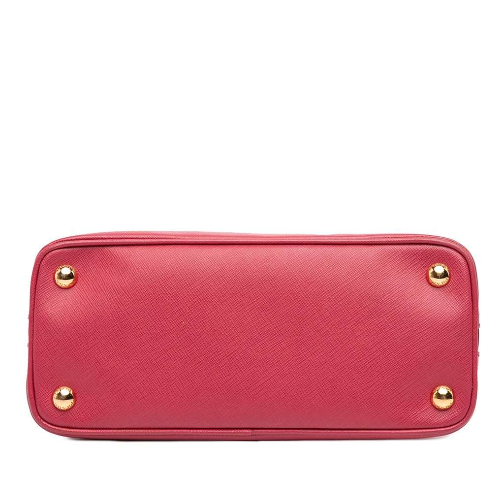 Prada Small Saffiano Lux Promenade Satchel Pink Leather Good condition - Inside View