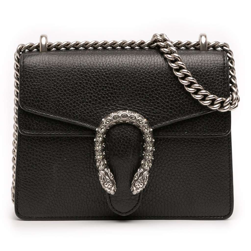 Gucci Small Leather Dionysus  Crossbody Black Leather Very good condition - Front View