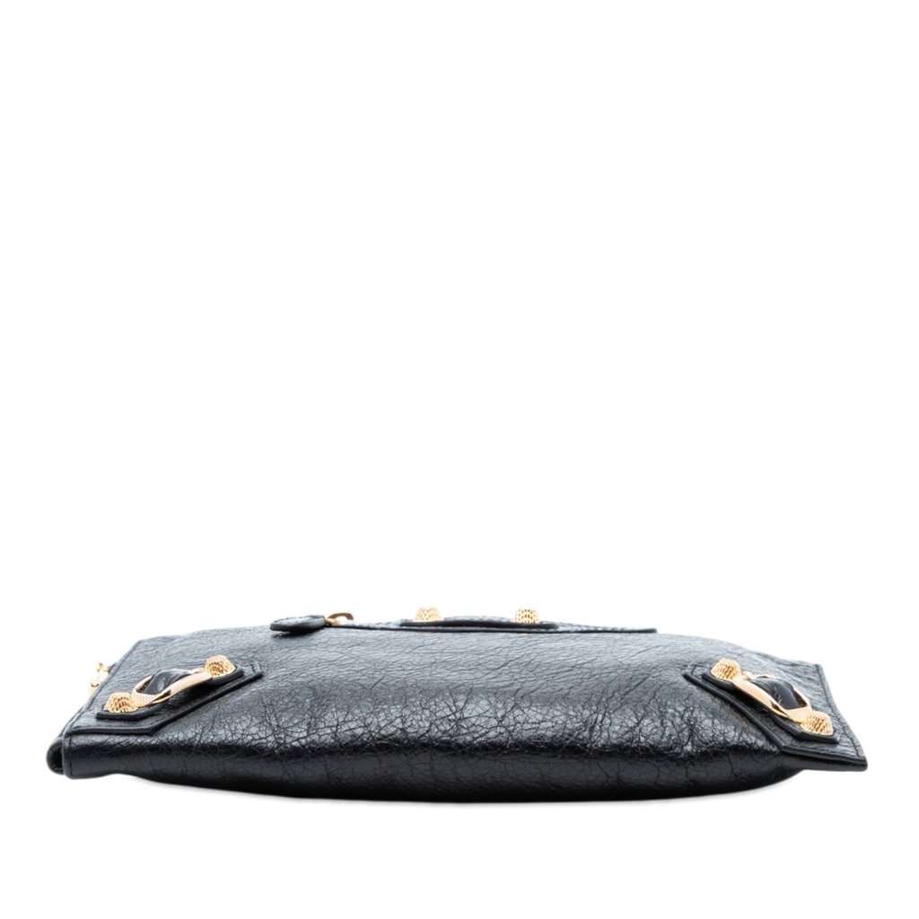 Balenciaga Lambskin Motocross Giant 12 Zip Around Flat Clutch Black Leather Very good condition - Inside View