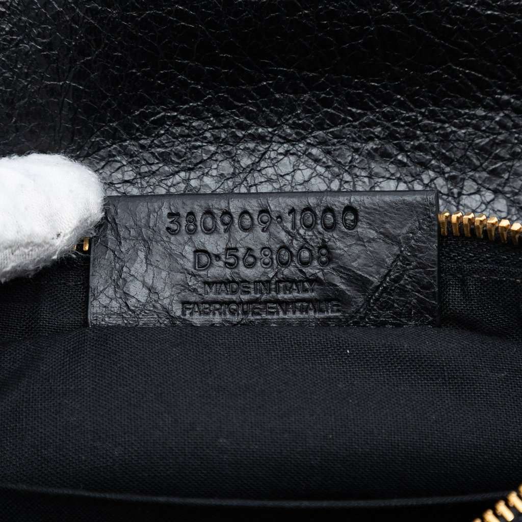 Balenciaga Lambskin Motocross Giant 12 Zip Around Flat Clutch Black Leather Very good condition - Box View