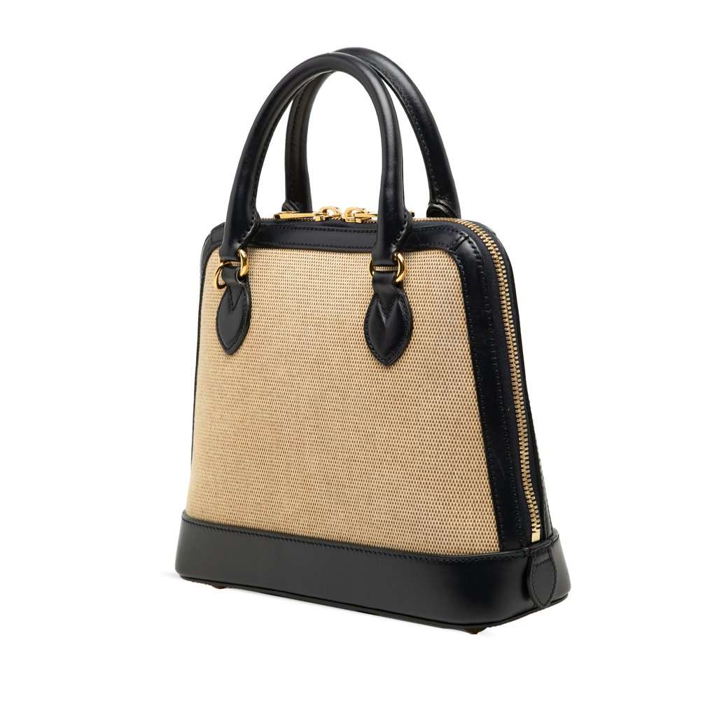 Gucci Small Canvas Horsebit 1955 Satchel Beige Very good condition - Back View