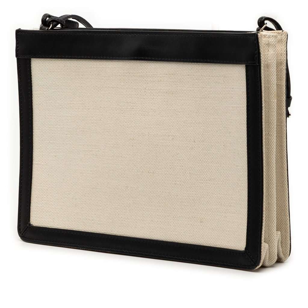 Balenciaga Canvas Navy Pochette Crossbody Brown Very good condition - Back View