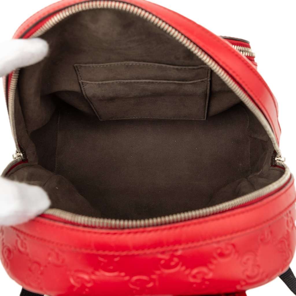 Gucci Guccissima Backpack Red Leather Very good - Model View