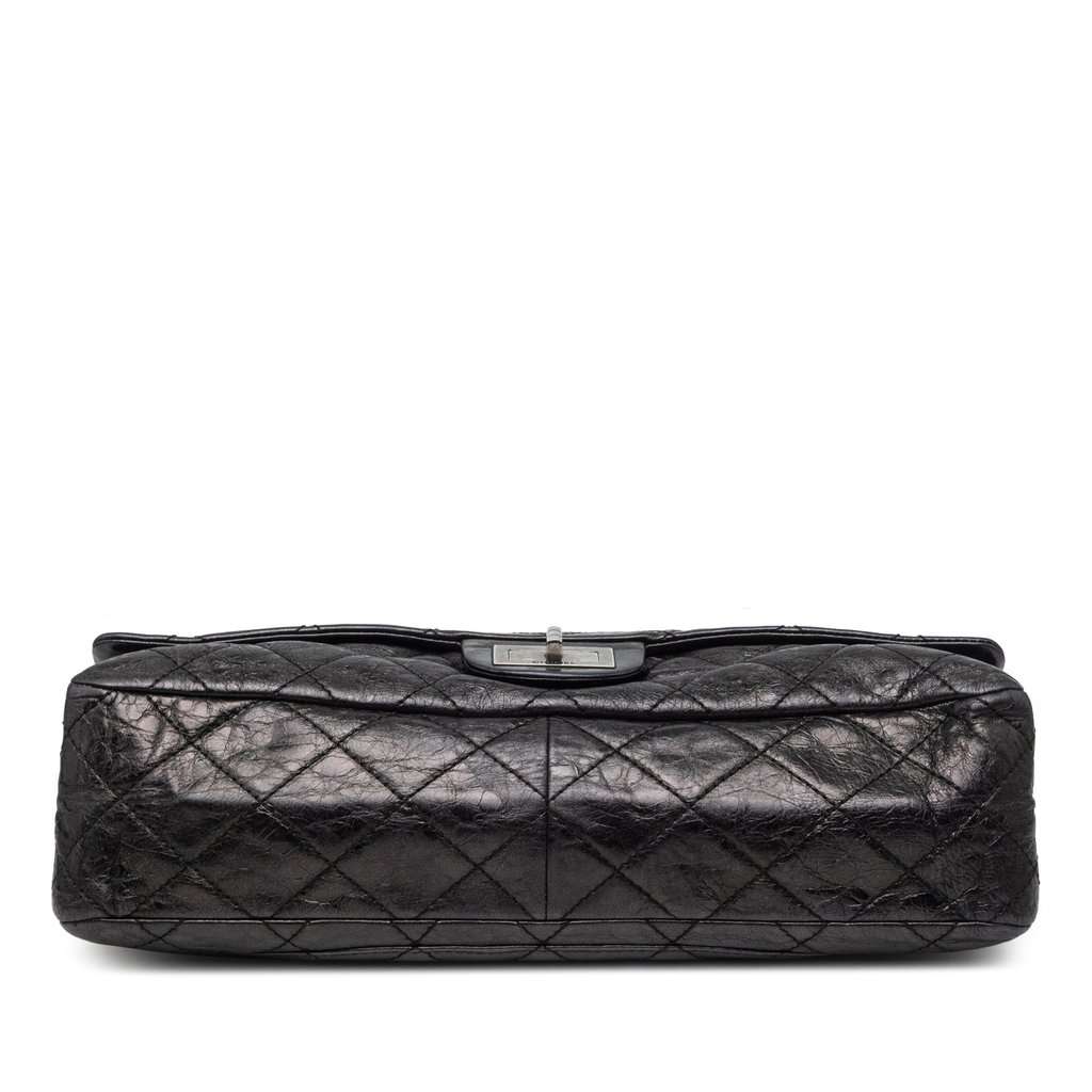 Chanel Quilted Aged Calfskin Reissue 2.55 Double Flap 228 Black Leather Very good condition - Inside View