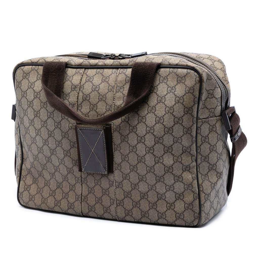 Gucci GG Supreme Interlocking G Briefcase Beige Very good condition - Back View