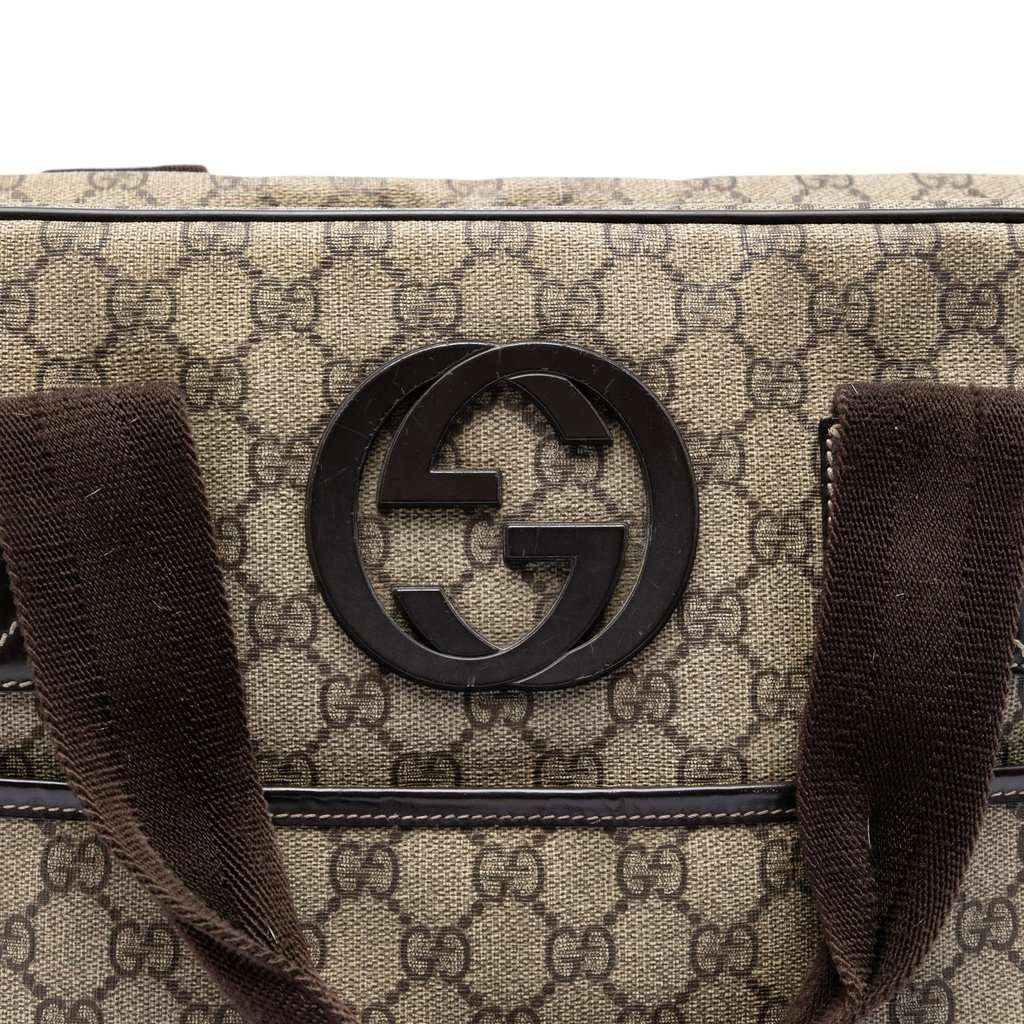 Gucci GG Supreme Interlocking G Briefcase Beige Very good condition - Box View