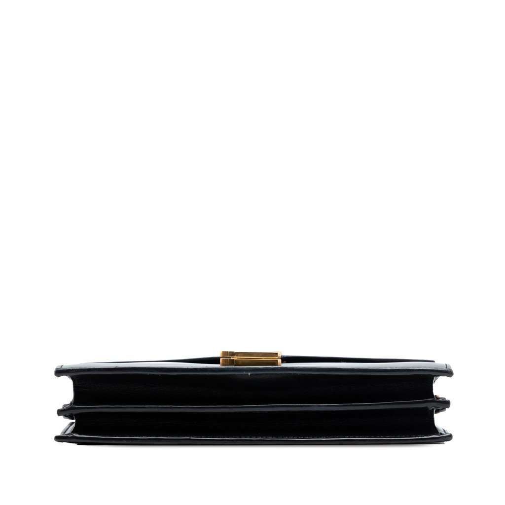 Saint Laurent Smooth Calfskin Monogram Cassandra Clasp Bag Black Leather Very good condition - Inside View