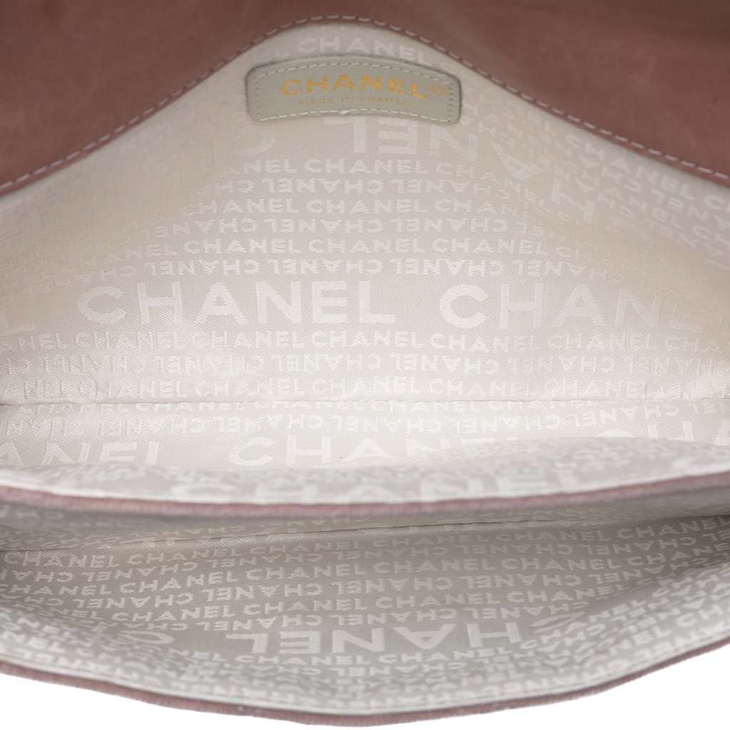 Chanel Quilted Velvet Giant Mademoiselle Turnlock Shoulder Bag Pink Very good - Model View