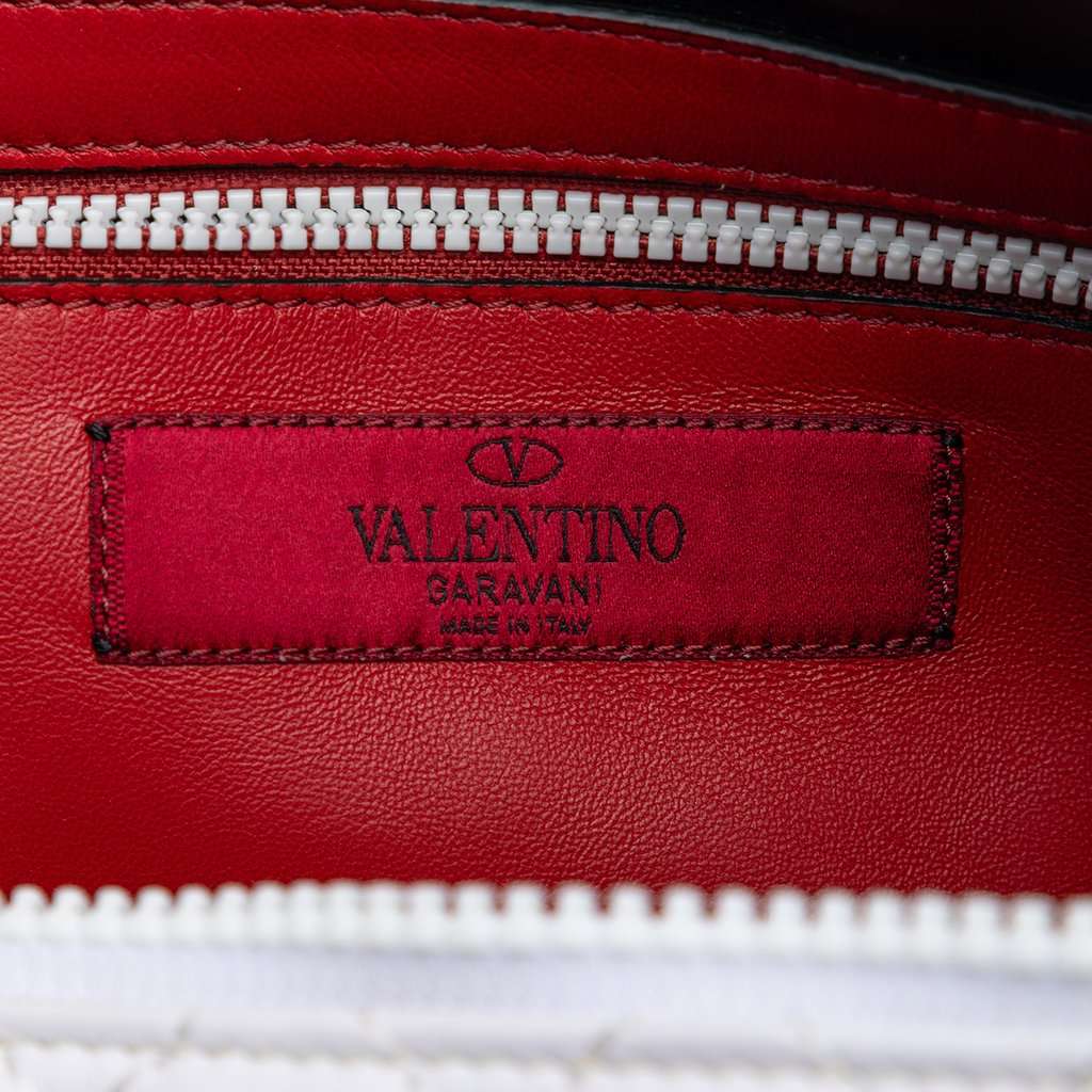 Valentino Lambskin Free Rockstud Spike Shoulder Bag White Leather Very good condition - Box View