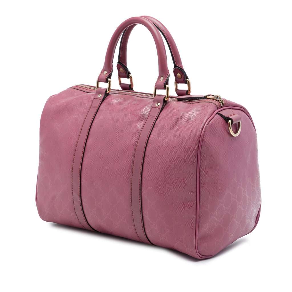 Gucci Medium GG Imprime Joy Boston Bag Brown Good - Back View