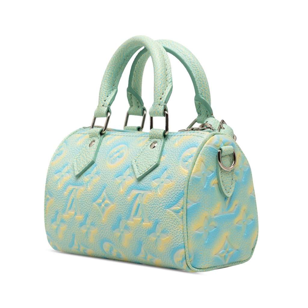 Louis Vuitton Monogram Empreinte Summer Stardust Nano Speedy Green Leather Very good condition - Back View