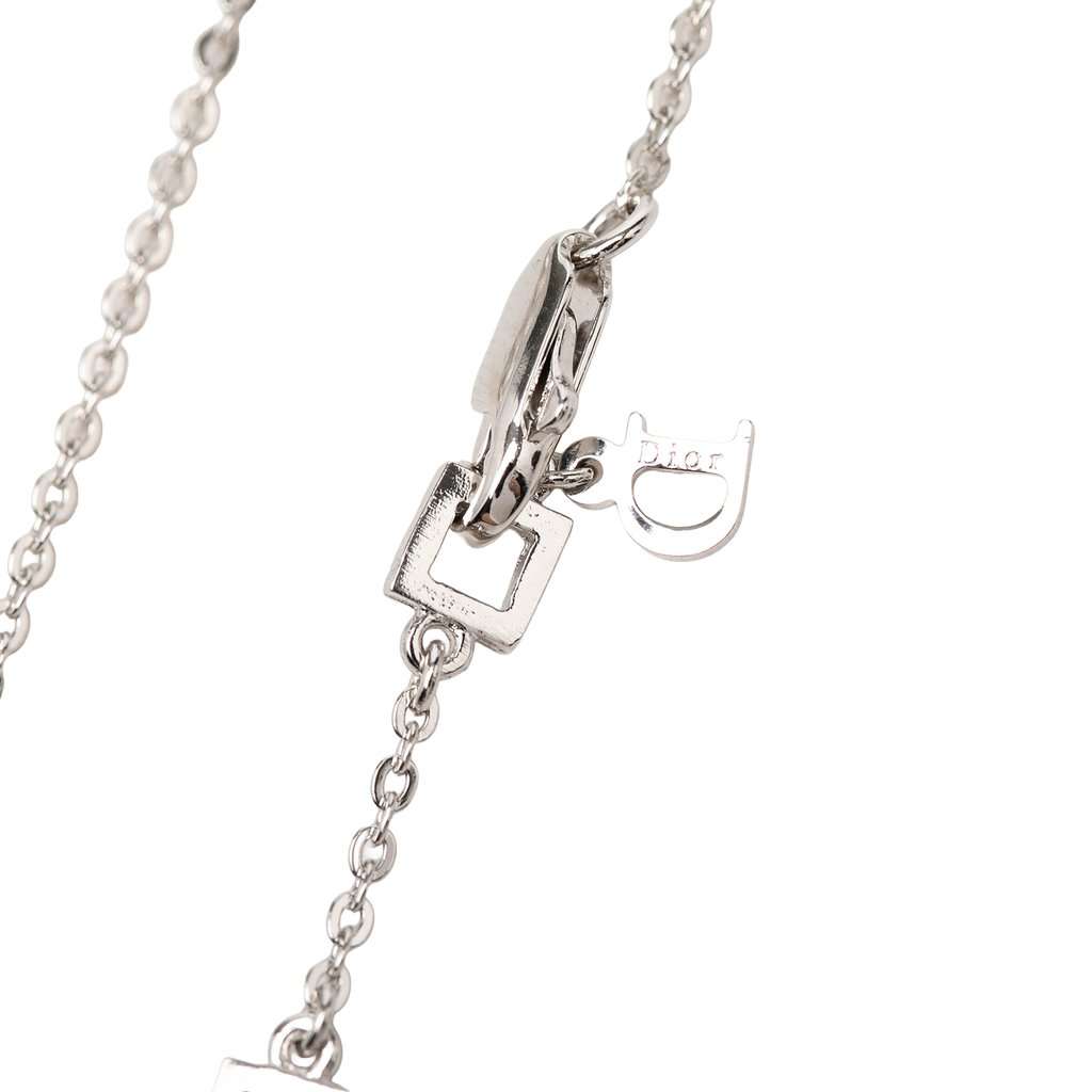 Dior Brass I Love Dior Heart and Arrow Pendant Necklace Silver Metal Very good - Model View