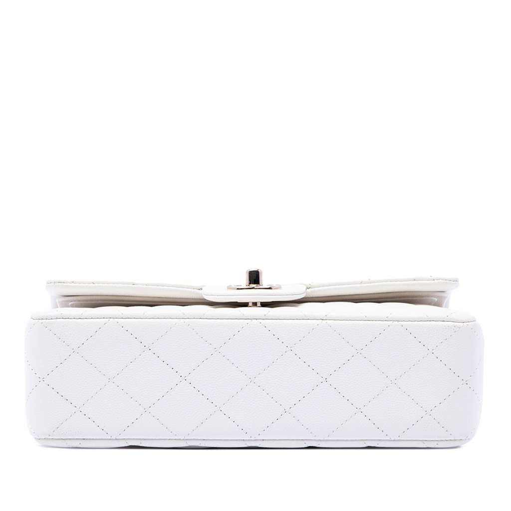 Chanel Medium Classic Caviar Double Flap White Leather Very good - Inside View