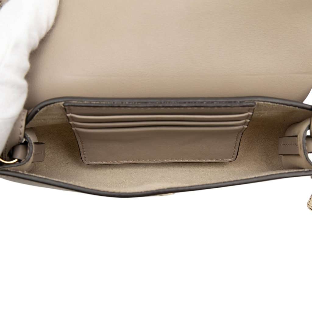 Chloé Mini Calfskin and Suede Faye Chain Crossbody Brown Leather Very good condition - Model View