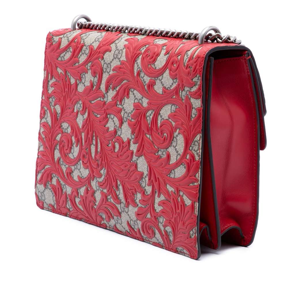Gucci Medium GG Supreme Arabesque Dionysus Shoulder Bag Red Very good - Back View