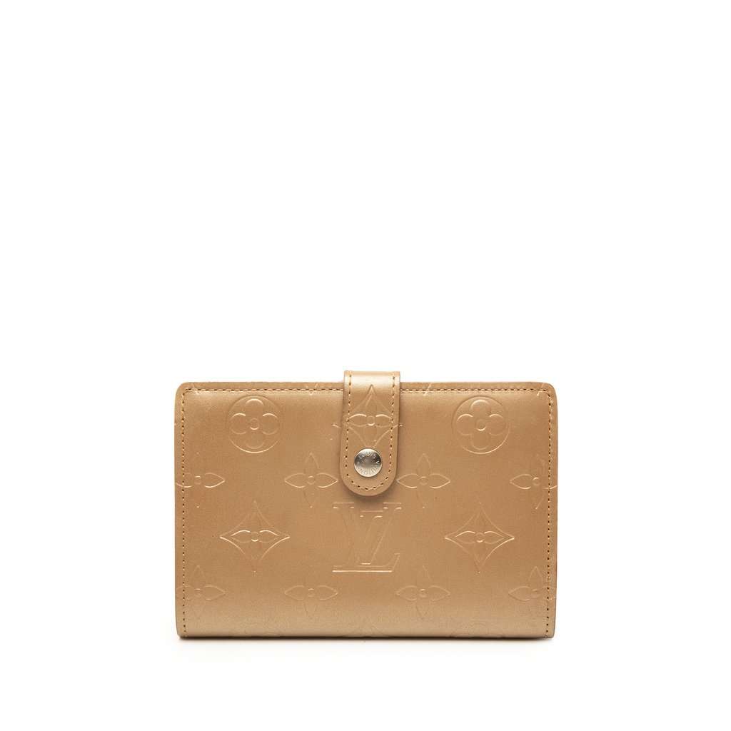 Louis Vuitton Monogram Mat French Purse Brown Leather Very good condition - Front View