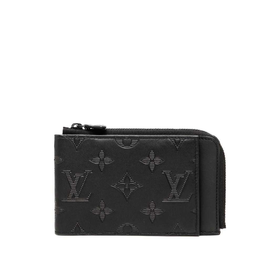 Louis Vuitton Monogram Shadow Hybrid Wallet Black Leather Very good - Front View