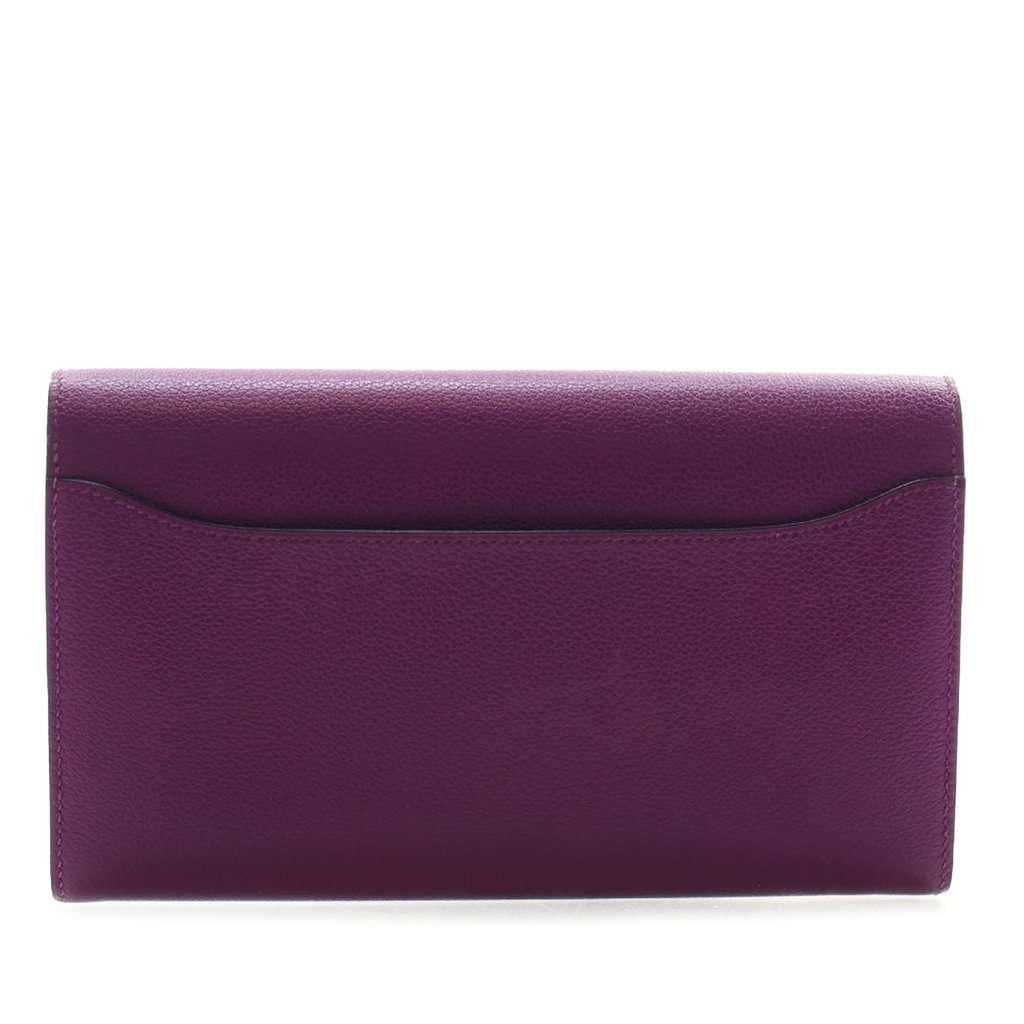 Hermès Epsom Constance Long Wallet Purple Leather Very good condition - Back View