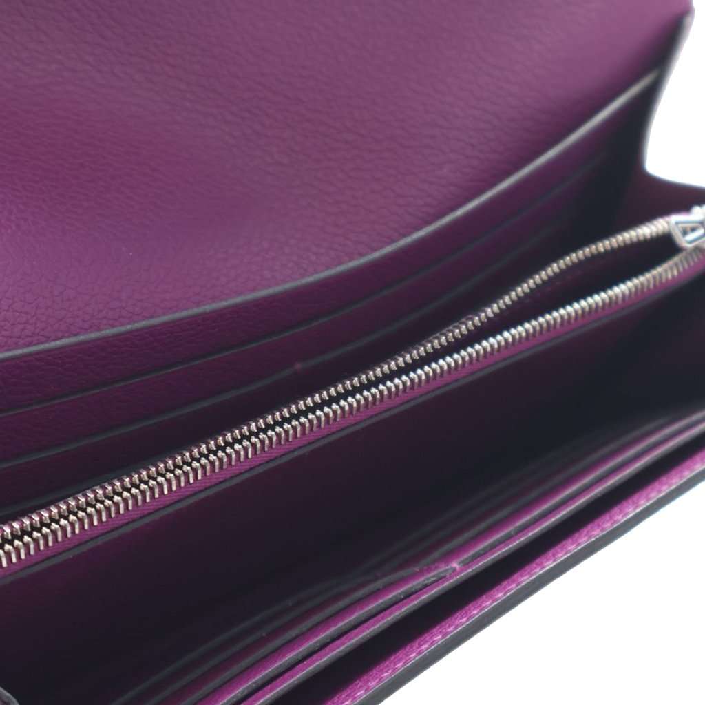 Hermès Epsom Constance Long Wallet Purple Leather Very good condition - Model View