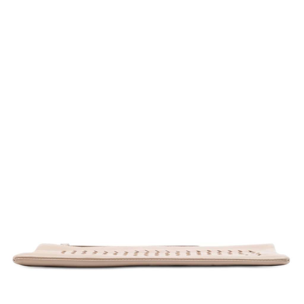 Bottega Veneta Nappa Intrecciato Wristlet Clutch Beige Leather Very good condition - Inside View