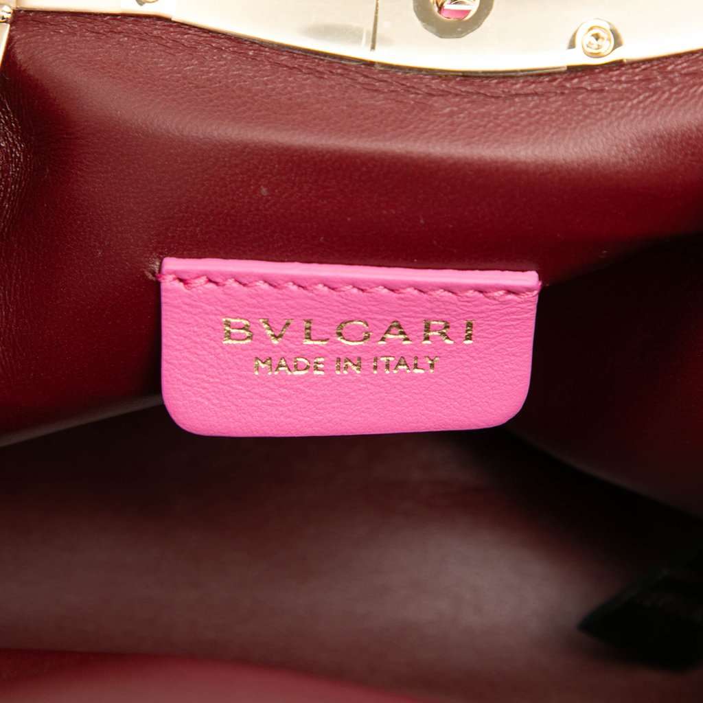 Bvlgari Leather Serpentine Pouch Crossbody Pink Leather Very good condition - Box View